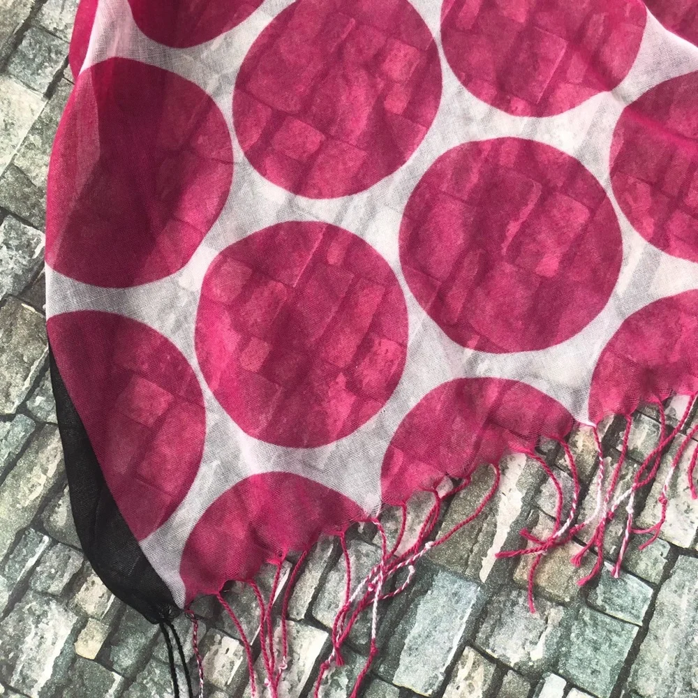 Sheer Fringe Circle Scarf
